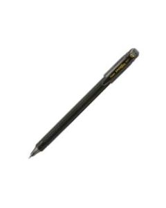 Pentel EnerGel FLASH! Liquid Gel Stick Pens, Medium Point, 0.7 mm, Black/Silver Barrel, Black Ink, Pack Of 12
