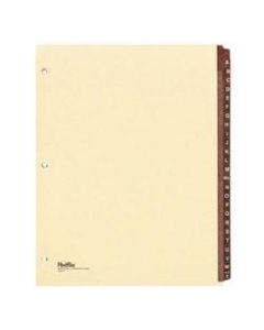 Wilson Jones Black Leather Tab Indexes, A-Z, 11in x 8 1/2in