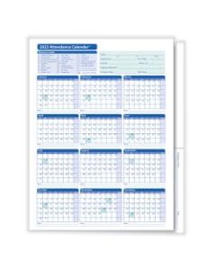 ComplyRight 2022 Attendance Calendar Folders, 9 3/8in x 11 3/4in, White, Pack Of 25