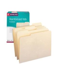 Smead Reinforced Tab File Folders, Letter Size, 1/3 Cut, Manila, Box Of 100