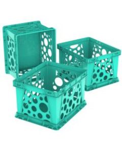 Storex File Crates, Medium Size, Classroom Teal, Pack Of 3