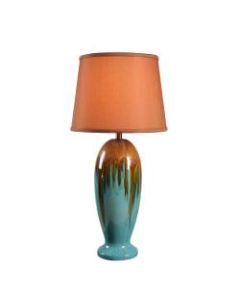 Kenroy Home Tucson Table Lamp, 31-1/2inH, Gold Shade/Teal Base