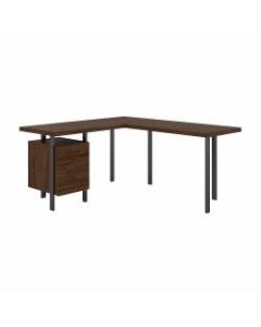 Bush Furniture Architect 60inW L-Shaped Desk With Drawers, Modern Walnut, Standard Delivery