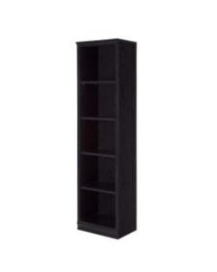 South Shore Morgan 5-Shelf Narrow Bookcase, Black Oak