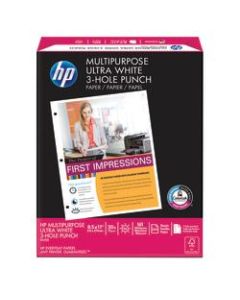 HP Multi-Use Paper, 3-Hole Punched, Letter Size (8 1/2in x 11in), 20 Lb, Ream Of 500 Sheets