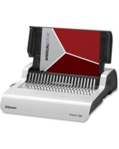 Fellowes Pulsar Comb Manual Binding Machine With Starter Kit, White/Black