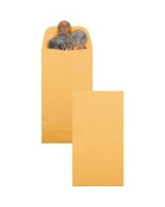 Quality Park Kraft Coin/Small Parts Envelope - Coin - #5 - 2 7/8in Width x 5 1/4in Length - 28 lb - Gummed - Kraft - 500 / Box - Light Brown