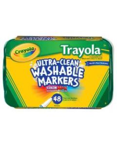 Crayola Trayola Washable Markers Set, Fine Tip, Assorted Colors, Box Of 48
