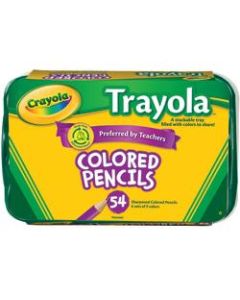 Crayola Trayola Color Pencils And Tray, Assorted Colors, Pack Of 54