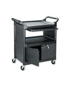 Rubbermaid 2-Shelf Utility Cart, 37 3/4inH x 33 5/8inW x 18 5/8inD, Black