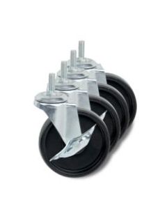 Honey-Can-Do Urban Large Solid Composite Shelving Wheels, 4in, Black, Set Of 4