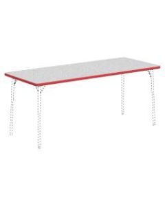 Lorell Classroom Rectangular Activity Table Top, 72inW x 30inD, Gray Nebula/Red