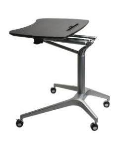 Lorell Height-Adjustable Mobile Sit-To-Stand Desk, Black