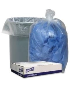 Genuine Joe Clear Low Density Can Liners - 60 gal - 38in Width x 58in Length x 1.10 mil (28 Micron) Thickness - Low Density - Clear - 100/Carton