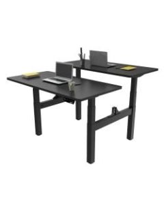 Loctek Height-Adjustable Dual Bench Desk, Black