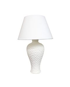 Simple Designs Curvy Ceramic Table Lamp, 19 1/2inH, White Shade/White Base