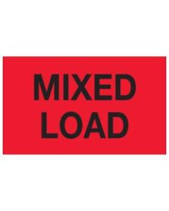 Tape Logic Preprinted Shipping Labels, DL1110, Mixed Load, Rectangle, 3in x 5in, Fluorescent Red, Roll Of 500