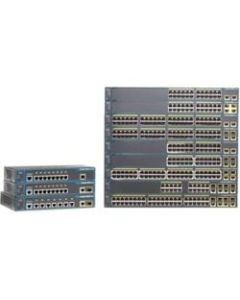 Cisco Catalyst WS-C2960-24LC-S Ethernet Switch - 26 Ports - Manageable - 10/100/1000Base-T, 10/100Base-TX - 2 Layer Supported - 2 SFP Slots - PoE Ports - 1U High - Rack-mountable