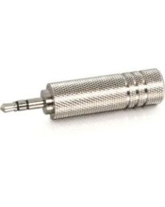 C2G 3.5mm Stereo Male to 6.3mm (1/4in) Stereo Female Adapter - 1 x Mini-phone Male - 1 x 6.35mm Female Audio - Metallic Silver