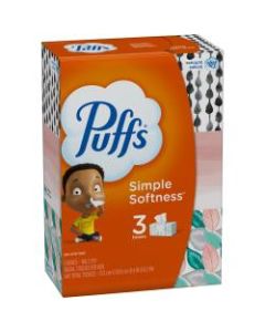 Puffs Basic 2-Ply Facial Tissues, White, 180 Tissues Per Box, Case Of 3 Boxes