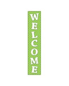Teacher Created Resources Welcome Banner, Lime Polka Dots, 8in x 39in, Green/White, Pre-K - College