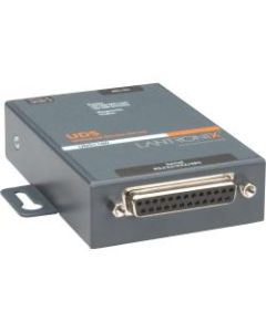 Lantronix One Port Serial (RS232/ RS422/ RS485) to IP Ethernet Device Server - International 110-240 VAC - Convert from RS-232; RS-485 to Ethernet using Serial over IP technology; UL864 Compliant; Wall Mountable; Rail Mountable; One DB-25 Serial Port