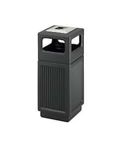 Safco Canmeleon Recessed Panel Ash Urn, Side Opening, 15 Gallons, Black