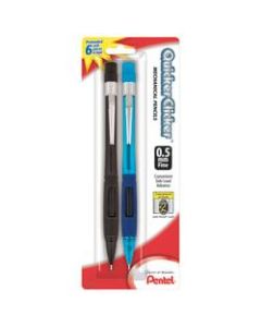 Pentel Quicker Clicker Mechanical Pencil, 0.5mm, #2 Lead, Assorted Barrel, Pack Of 2