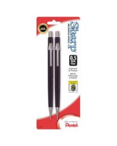 Pentel Automatic Sharp Mechanical Pencils, 0.5 mm, Black, Pack Of 2