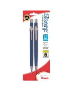 Pentel Sharp Mechanical Pencil, 0.7mm, #2 Lead, Blue Barrel, Pack Of 2