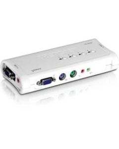 TRENDnet 4-Port PS2 KVM Switch and Cable Kit with Audio, Manage 4 Computers, Windows/Linux, Auto-Scan, VGA/SVGA HDB, 15-Pin, TK-408K - 4 x 1 - 4 x HD-15 Keyboard/Mouse/Video