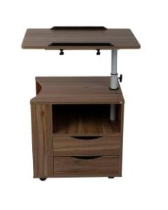 Mind Reader 24inW Adjustable Bedside Workstation, Brown