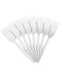 Highmark Plastic Utensils, Medium-Size Forks, White, Box Of 1,000 Forks