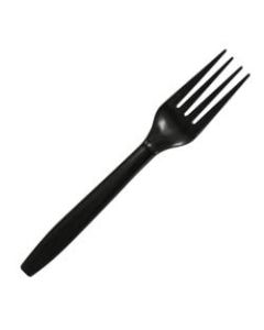 Highmark Plastic Utensils, Full-Size Forks, Black, Box Of 1,000 Forks