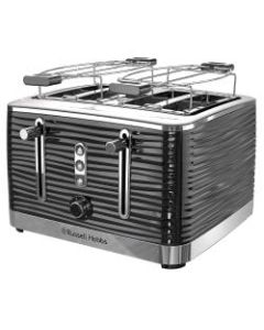 Russell Hobbs Retro 4-Slice Toaster, 9inH x 9inW x 13inD, Black