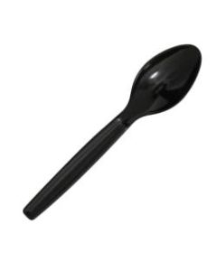 Highmark Plastic Utensils, Full-Size Spoons, Black, Box Of 1,000 Spoons