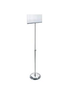 Azar Displays Acrylic Sign Holder With Steel Pedestal Frame, 7in x 11in, Clear