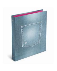 Office Depot Brand Casebound 3-Ring Binder, 1in Round Rings, Denim