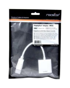Rocstor DisplayPort to VGA Video Adapter Converter - Cable Length: 5.9in - 5.90in DisplayPort/VGA Video Cable for Desktop Computer, Notebook, Projector, Monitor, HDTV, Video Device