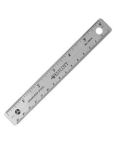 Westcott Stainless Steel Ruler, 6in/15cm