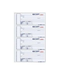 Rediform Hardbound Numbered Money Receipt Books - 300 Sheet(s) - 2 PartCarbonless Copy - 2.75in x 6.87in Form Size - 8in x 11in Sheet Size - White, Canary - Red Print Color - 1 Each