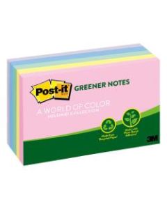 Post-it Greener Notes, 3in x 5in, Helsinki Color Collection, Pack Of 5 Pads