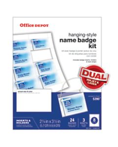 Office Depot Brand Name Badge Kit, Pack Of 24