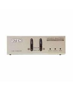 Aten VS0202 2-Port Video Matrix Switch-TAA Compliant - 2 x HD-15 Video In, 2 x HD-15 Video Out, 2 x Audio Line In, 2 x Audio Line Out - 1600 x 1200 @ 60Hz, 800 x 600, 640 x 480