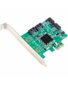 SYBA Multimedia SATA III 4-port PCI-e Controller Card, with Full and Low Profile Brackets - Serial ATA/600 - PCI Express x1 - Low-profile - Plug-in Card - 4 Total SATA Port(s) - 4 SATA Port(s) Internal