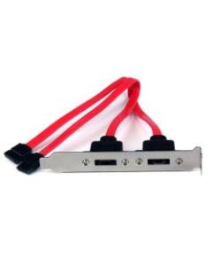 StarTech.com 2 Port SATA to eSATA Slot Plate Bracket - Serial ATA internal to external panel - 7 pin Serial ATA - 7 pin external Serial ATA