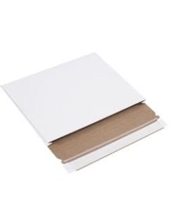 Office Depot Brand Stayflats Gusseted Mailers, 10in x 7 3/4in x 1in, White, Pack of 100