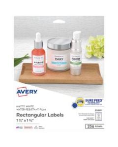 Avery Removable Durable Pricing Labels, 22828, 1 1/4in x 1 3/4in, White, 32 Labels Per Sheet, Pack Of 256