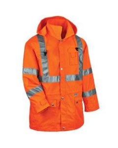Ergodyne GloWear 8365 Type R Class 3 High-Visibility Rain Jacket, Medium, Orange