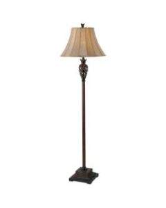 Kenroy Home Iron Lace Floor Lamp, 62-3/4inH, Gold Shade/Golden Ruby Base